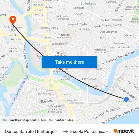 Dantas Barreto | Embarque 1002 to Escola Politécnica - Upe map