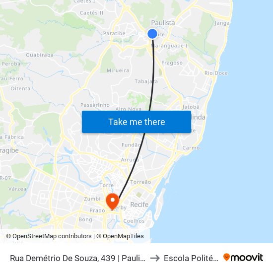 Rua Demétrio De Souza, 439 | Paulista North Way Shopping to Escola Politécnica - Upe map