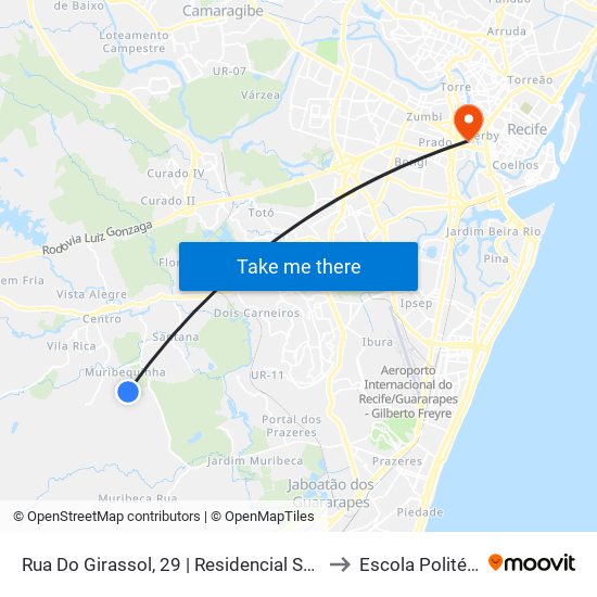 Rua Do Girassol, 29 | Residencial Suassuna - Quadras 03, 06 to Escola Politécnica - Upe map