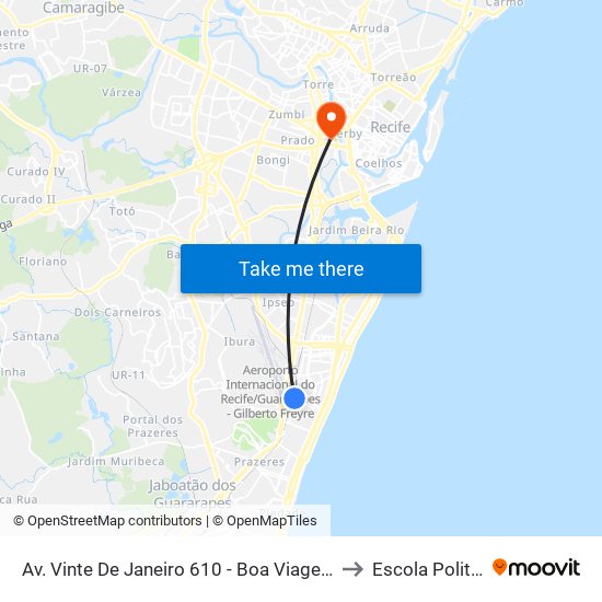 Av. Vinte De Janeiro 610 - Boa Viagem Recife - Pe 51030-160 Brasil to Escola Politécnica - Upe map