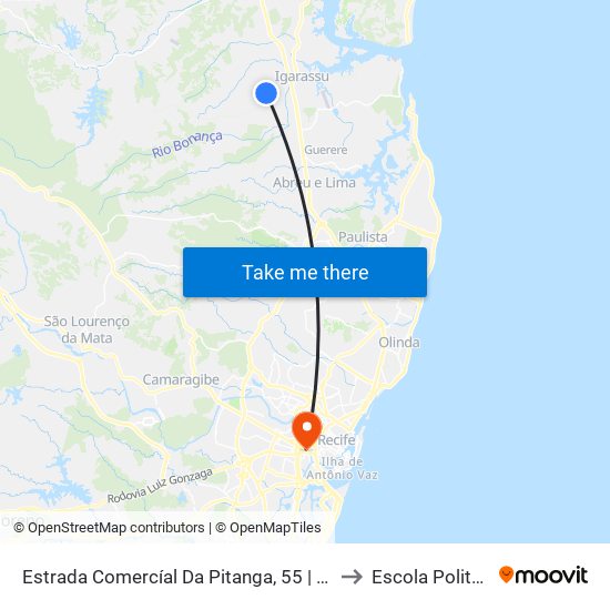 Estrada Comercíal Da Pitanga, 55 | Frente Residencial Pitanga II to Escola Politécnica - Upe map