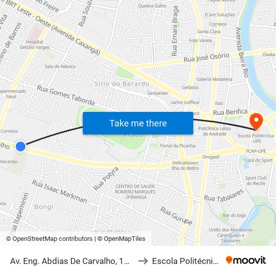 Av. Eng. Abdias De Carvalho, 1840 | Funase to Escola Politécnica - Upe map