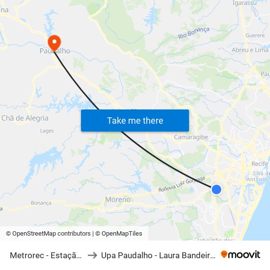 Metrorec - Estação Barro to Upa Paudalho - Laura Bandeira De Melo map