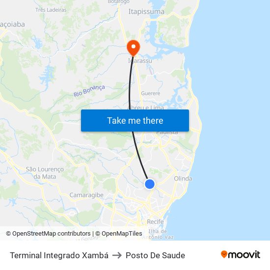 Terminal Integrado Xambá to Posto De Saude map