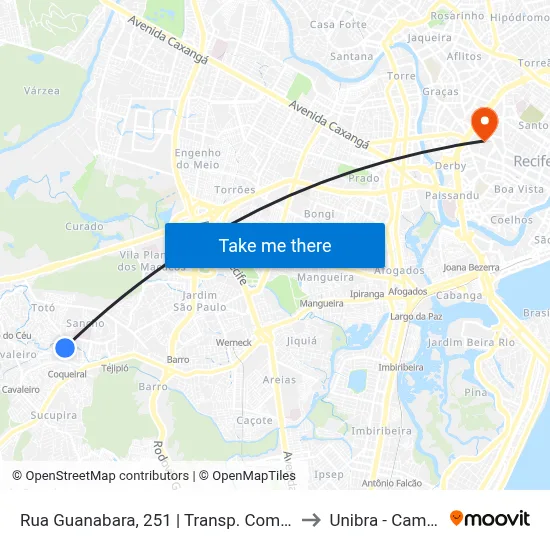 Rua Guanabara, 251 | Transp. Complementar to Unibra - Campus II map