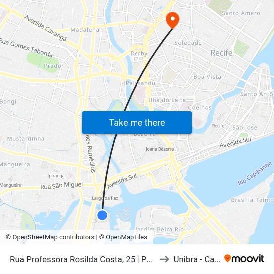 Rua Professora Rosilda Costa, 25 | Parada Complementar to Unibra - Campus II map
