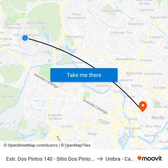 Estr. Dos Pintos 140 - Sítio Dos Pintos Recife - Pe Brasil to Unibra - Campus II map