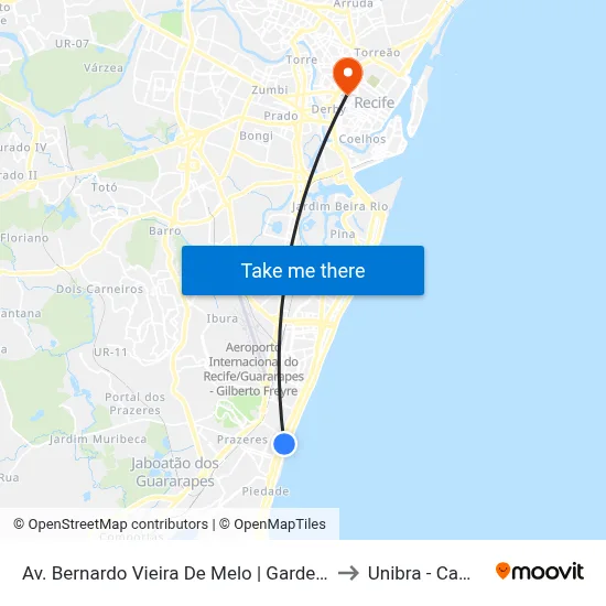 Av. Bernardo Vieira De Melo | Garden Open Mall to Unibra - Campus II map