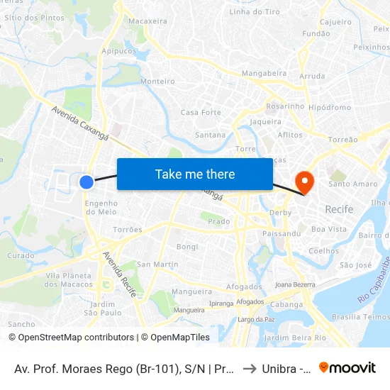 Av. Prof. Moraes Rego (Br-101), S/N | Prédio De Medicina Da Ufpe - Pista Lateral to Unibra - Campus II map