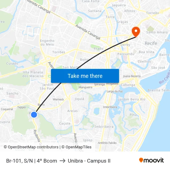 Br-101, S/N | 4º Bcom to Unibra - Campus II map