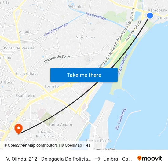V. Olinda, 212 | Delegacia De Polícia Do Varadouro to Unibra - Campus II map
