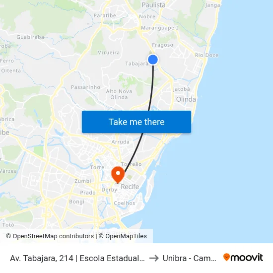 Av. Tabajara, 214 | Escola Estadual Tabajara to Unibra - Campus II map