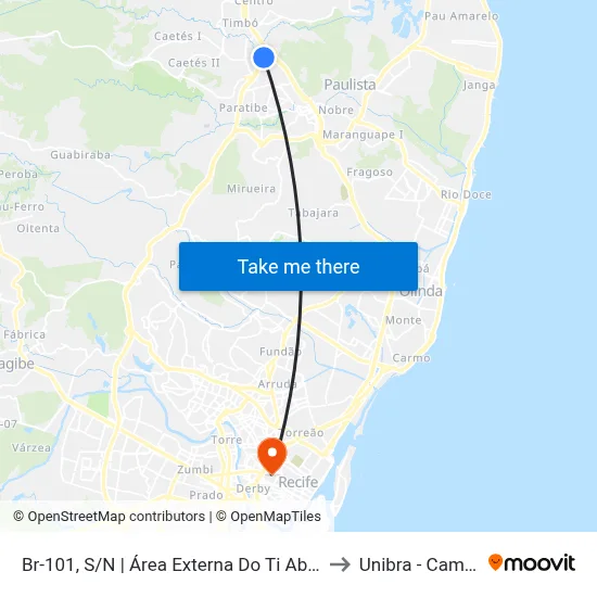 Br-101, S/N | Área Externa Do Ti Abreu E Lima to Unibra - Campus II map