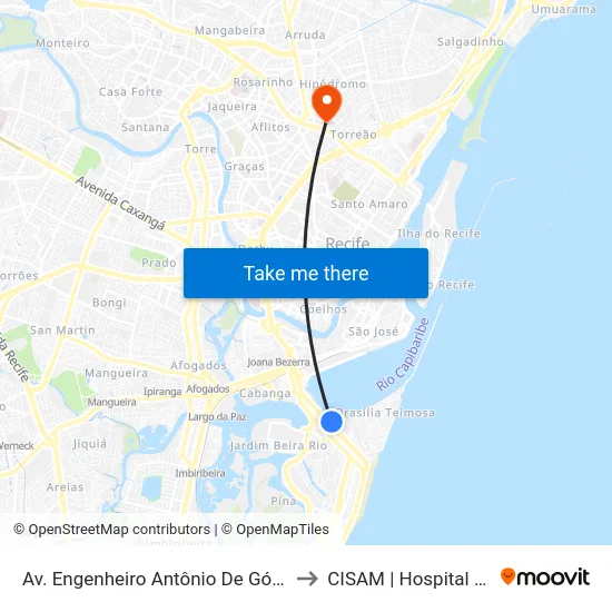 Av. Engenheiro Antônio De Góes, 826 | Prf-Regional Pe to CISAM | Hospital Da Maternidade map