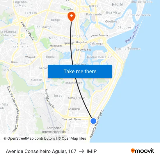 Avenida Conselheiro Aguiar, 167 to IMIP map