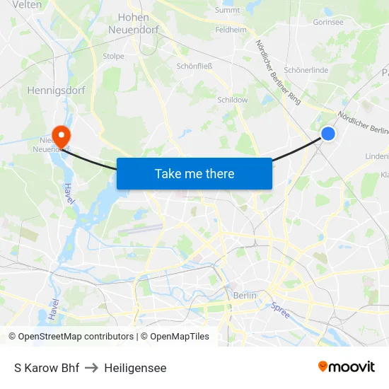 S Karow Bhf to Heiligensee map