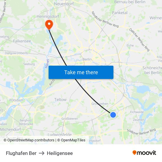 Flughafen Ber to Heiligensee map