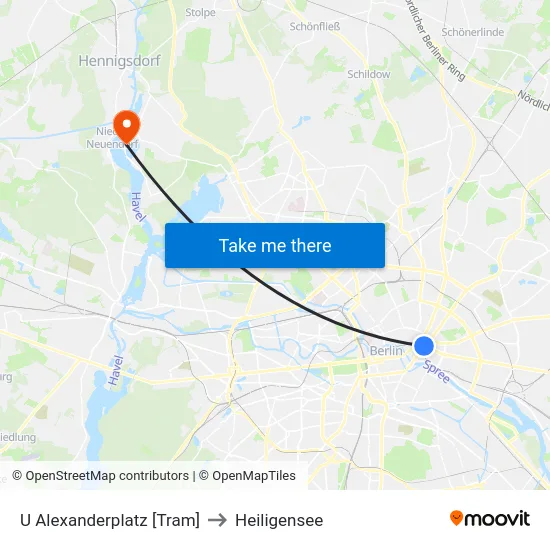 U Alexanderplatz [Tram] to Heiligensee map