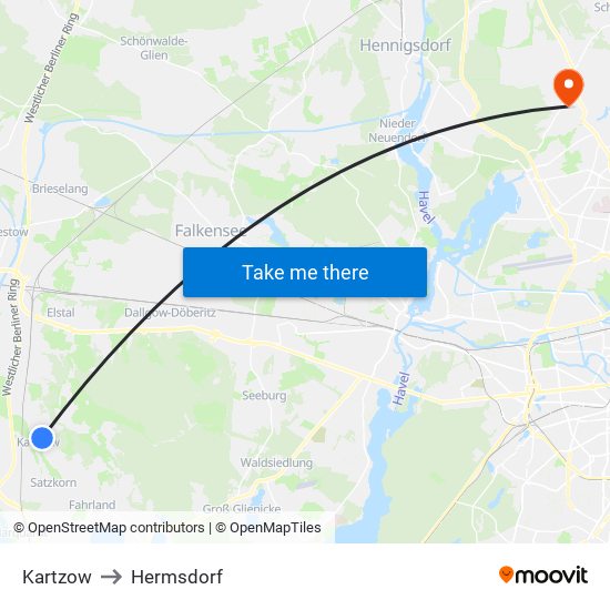 Kartzow to Kartzow map