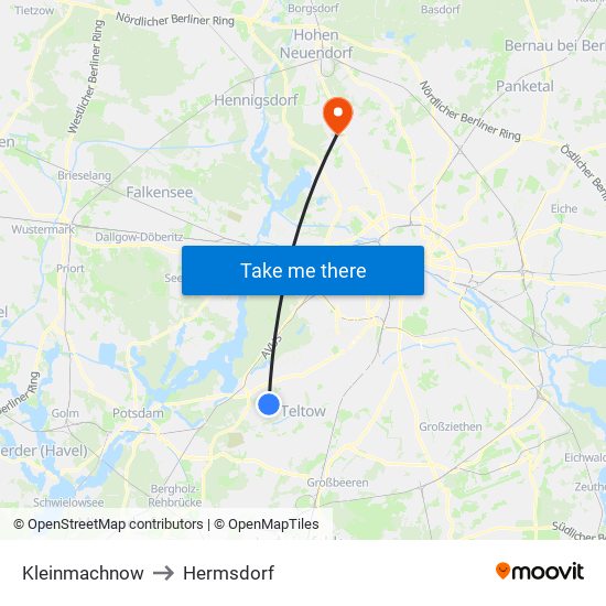 Kleinmachnow to Kleinmachnow map