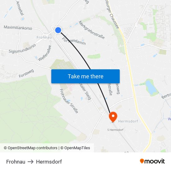 Frohnau to Hermsdorf map