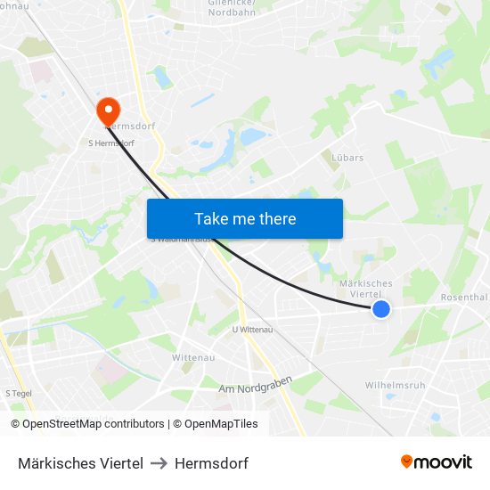 Märkisches Viertel to Hermsdorf map