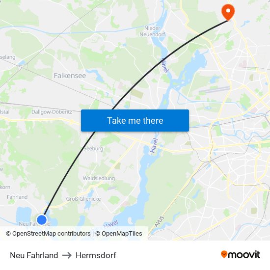 Neu Fahrland to Hermsdorf map