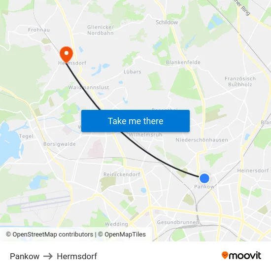 Pankow to Hermsdorf map