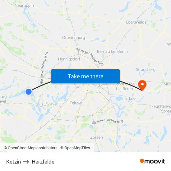 Ketzin to Ketzin map