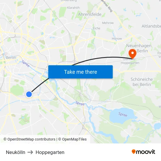 Neukölln to Hoppegarten map