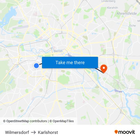 Wilmersdorf to Karlshorst map