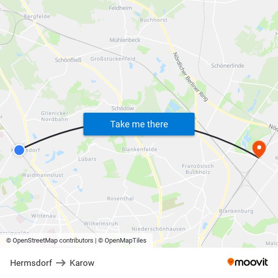 Hermsdorf to Karow map