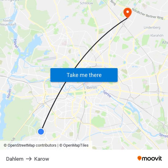 Dahlem to Karow map