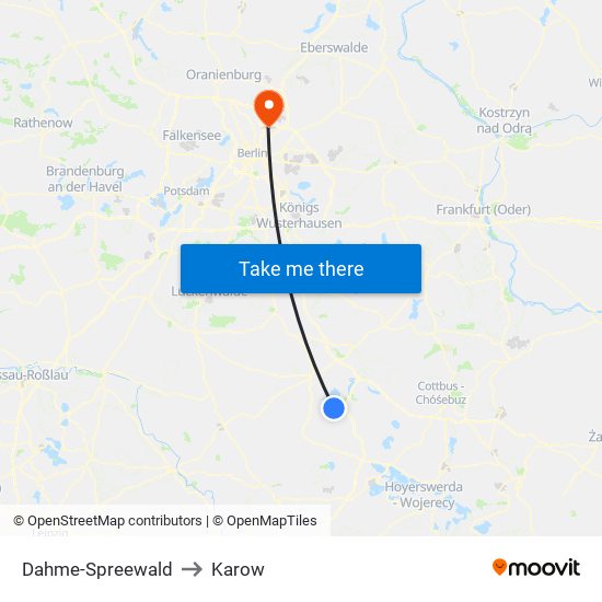 Dahme-Spreewald to Karow map