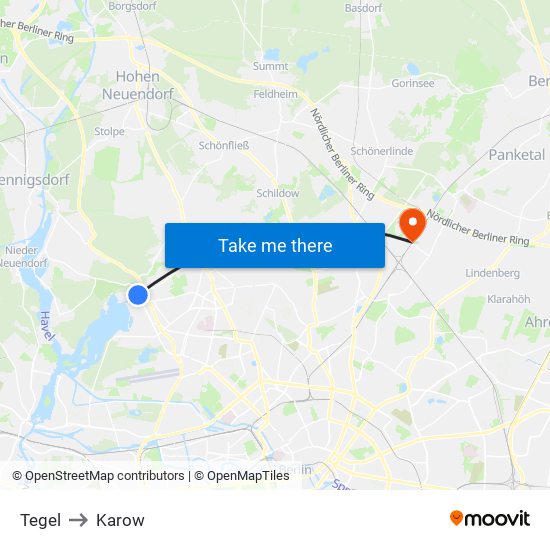 Tegel to Karow map