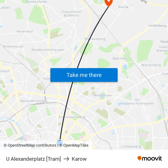U Alexanderplatz [Tram] to Karow map