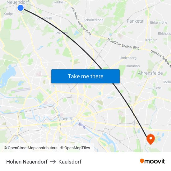 Hohen Neuendorf to Kaulsdorf map
