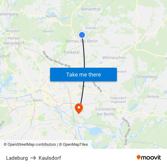 Ladeburg to Kaulsdorf map