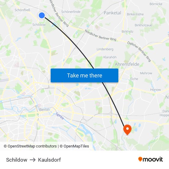 Schildow to Kaulsdorf map
