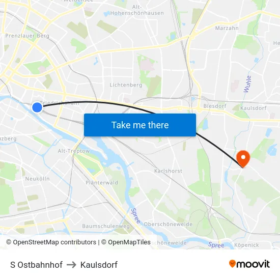 S Ostbahnhof to Kaulsdorf map