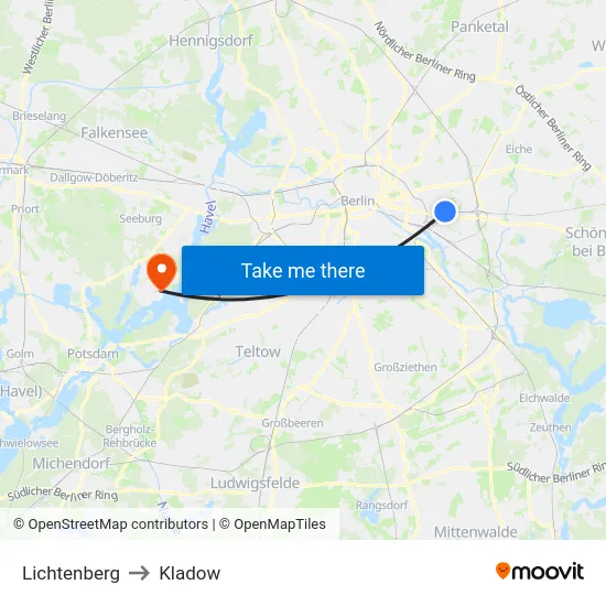 Lichtenberg to Kladow map