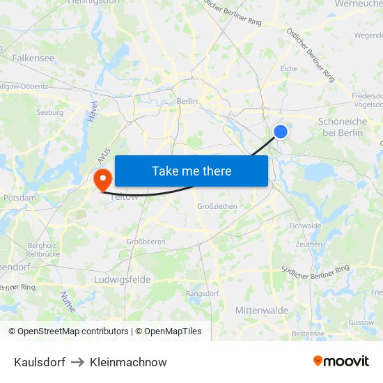 Kaulsdorf to Kleinmachnow map