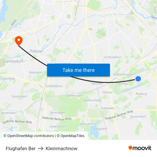 Flughafen Ber to Kleinmachnow map