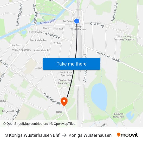 S Königs Wusterhausen Bhf to Königs Wusterhausen map