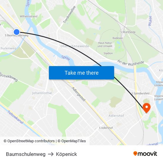 Baumschulenweg to Köpenick map