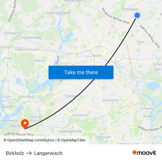 Birkholz to Langerwisch map