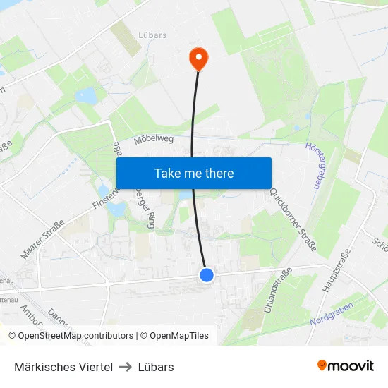 Märkisches Viertel to Lübars map
