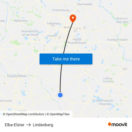 Elbe-Elster to Lindenberg map