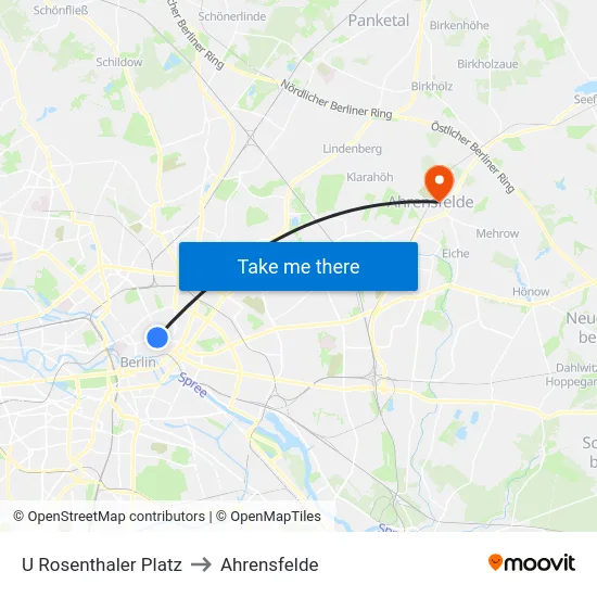 U Rosenthaler Platz to Ahrensfelde map