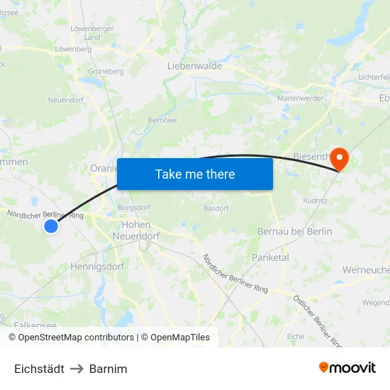 Eichstädt to Barnim map